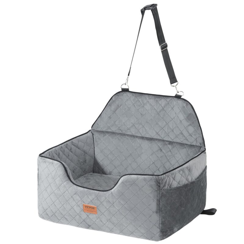 VEVOR Dog Booster Car Seat for Pets Up to 55 lbs, Gray - Image 2