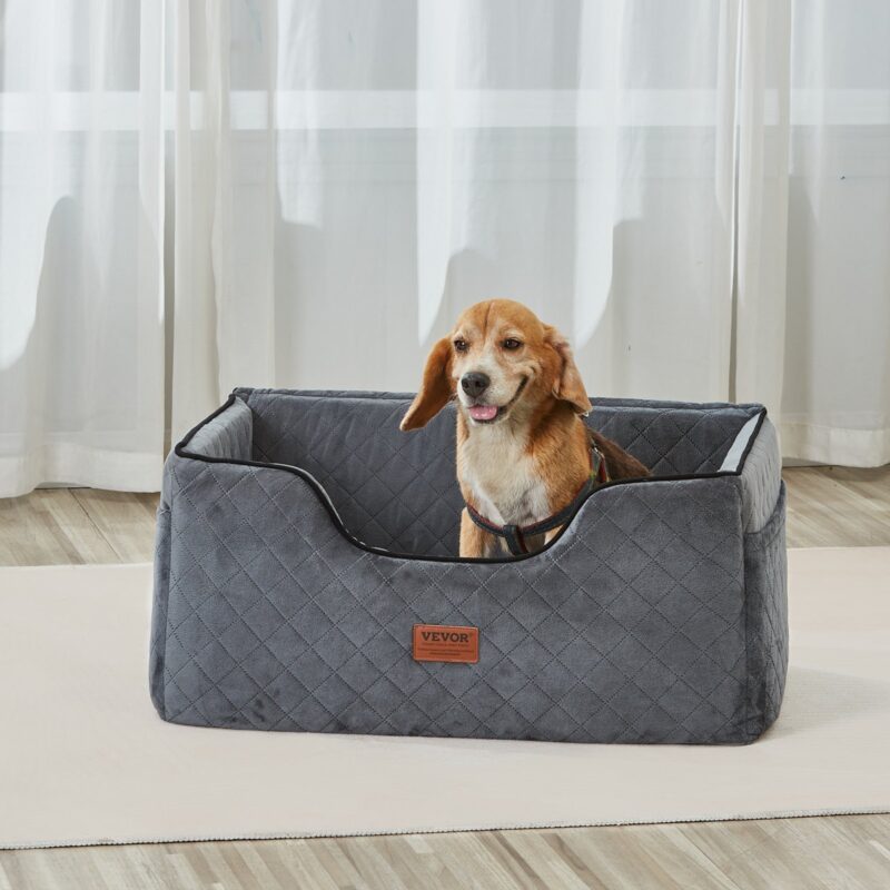 VEVOR Dog Booster Car Seat for Pets Up to 55 lbs, Gray - Image 7