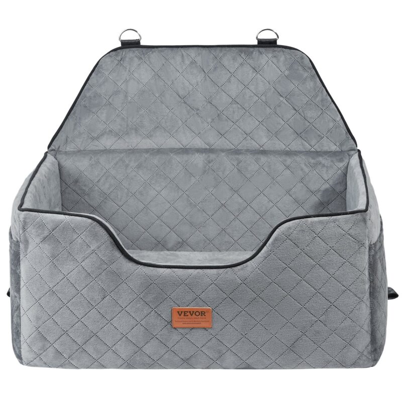 VEVOR Dog Booster Car Seat for Pets Up to 55 lbs, Gray - Image 3