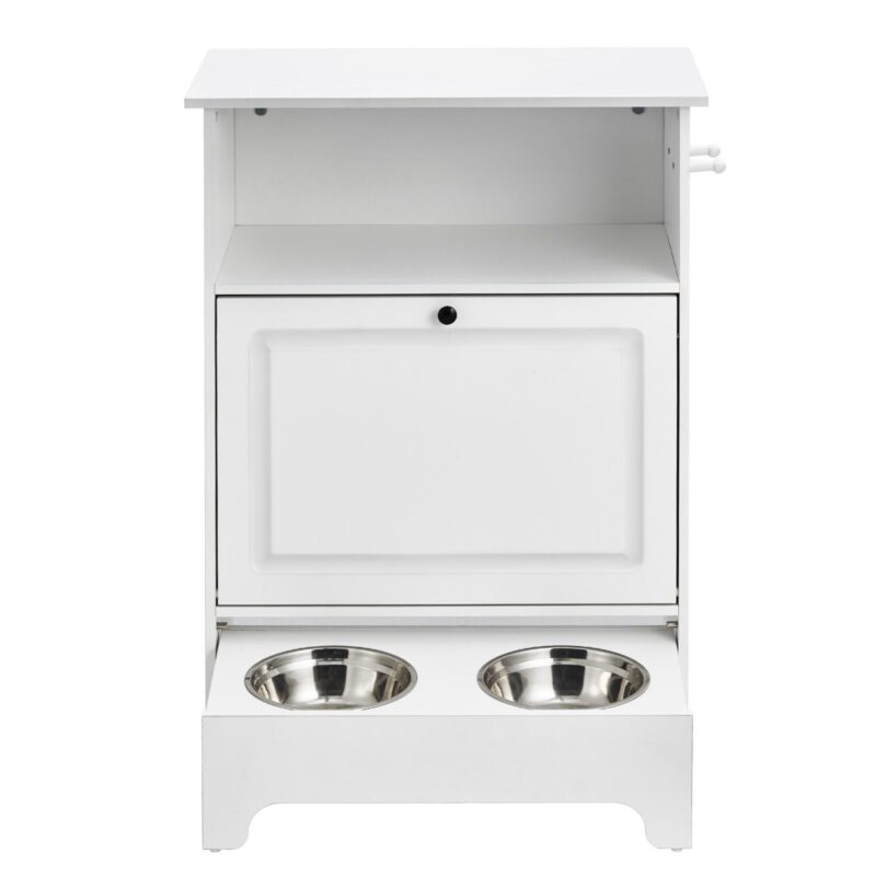 VEVOR Pet Feeding Station with 2 Elevated Dog Bowls & Storage - Image 6