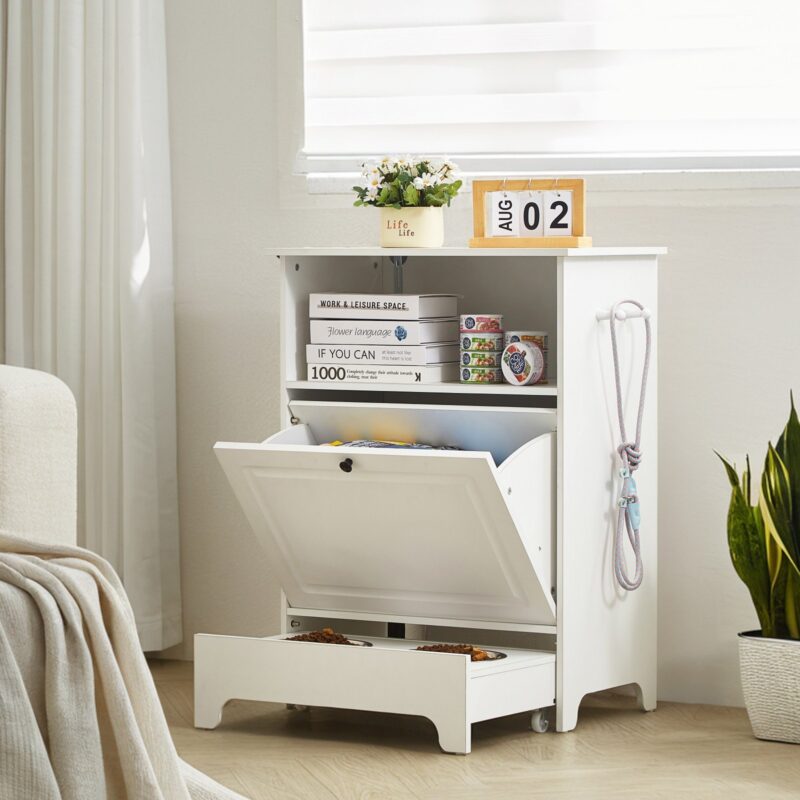 VEVOR Pet Feeding Station with 2 Elevated Dog Bowls & Storage - Image 5