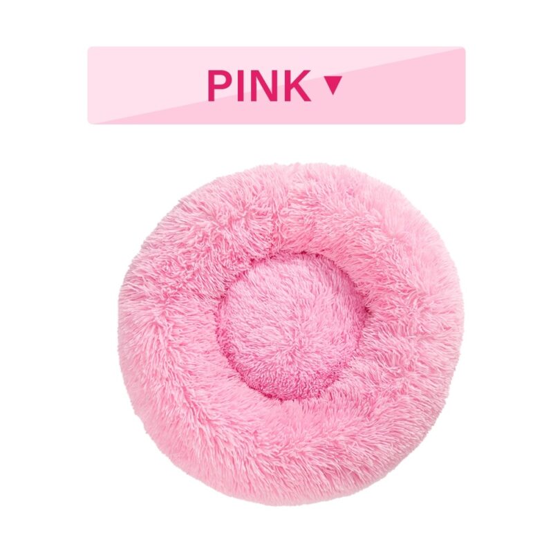 Fluffy Donut Dog Bed – Soft Plush Calming Pet Cushion - Image 10
