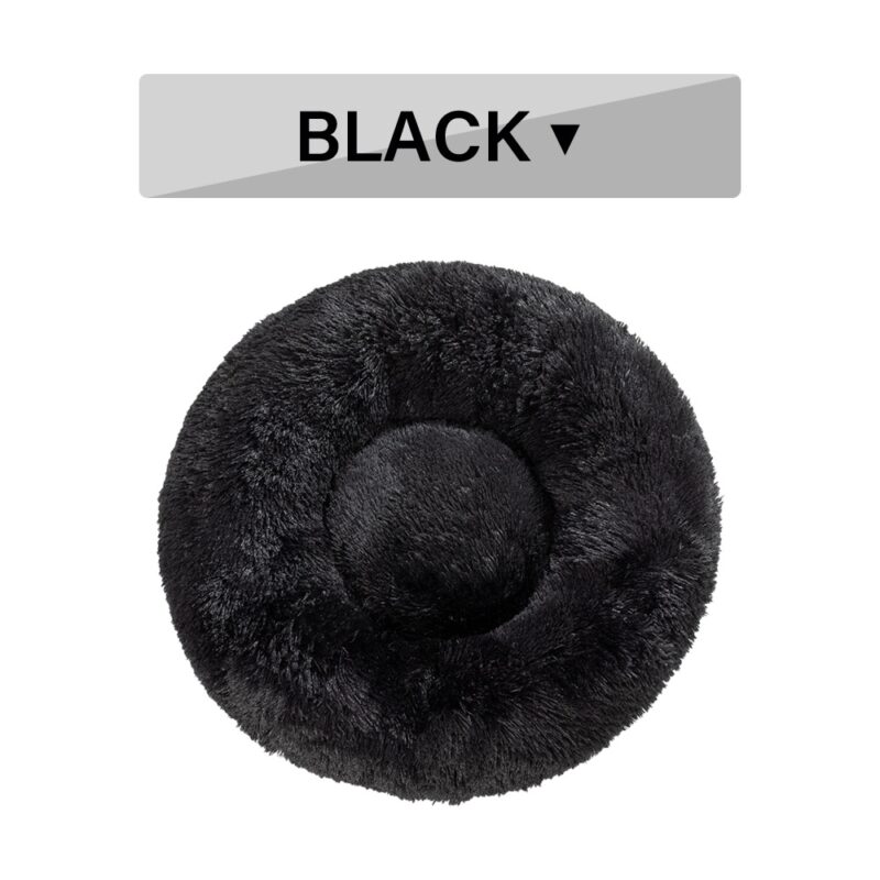Fluffy Donut Dog Bed – Soft Plush Calming Pet Cushion - Image 5