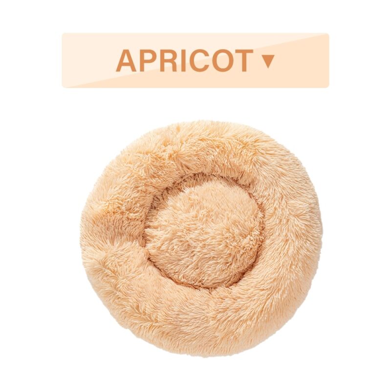 Fluffy Donut Dog Bed – Soft Plush Calming Pet Cushion - Image 9