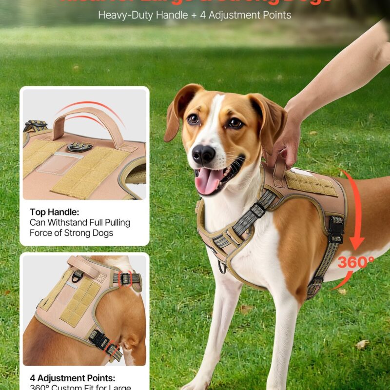 Dog Harness For Large Dogs No Pull Tactical Dog Harness Adjustable Pet Vest - Image 4