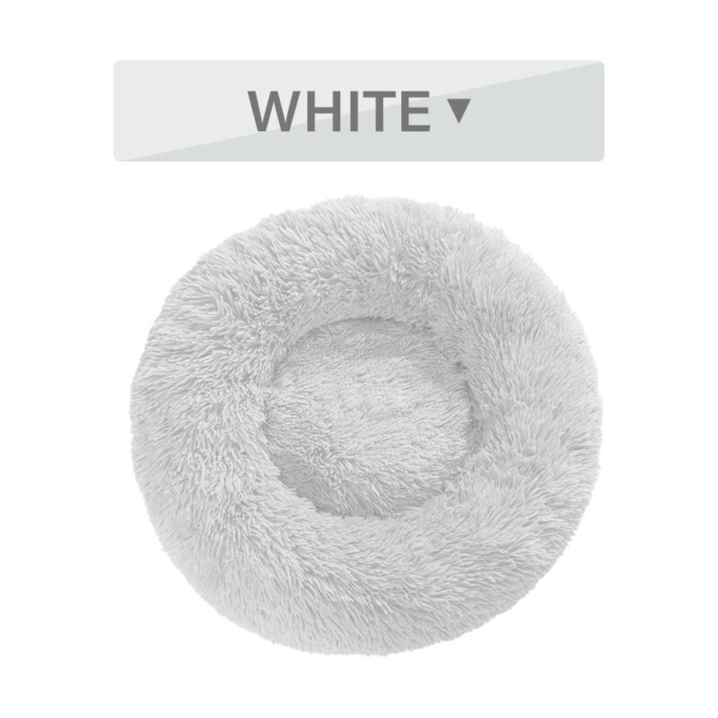 Fluffy Donut Dog Bed – Soft Plush Calming Pet Cushion - Image 8