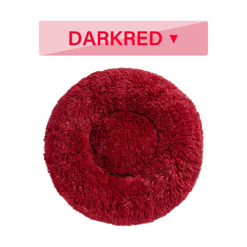 Fluffy Donut Dog Bed – Soft Plush Calming Pet Cushion - Image 6