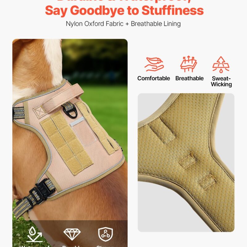 Dog Harness For Large Dogs No Pull Tactical Dog Harness Adjustable Pet Vest - Image 9