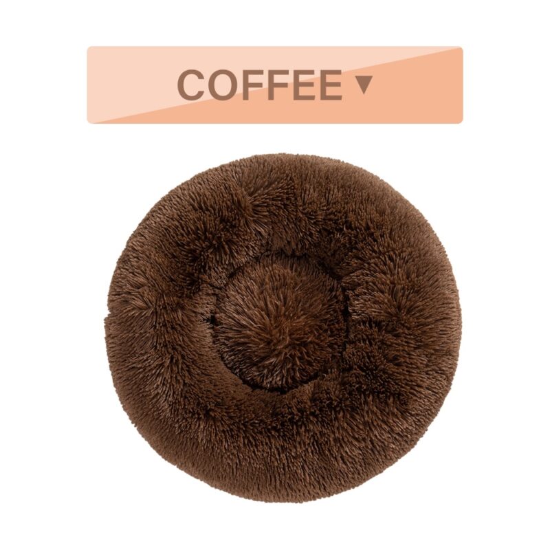 Fluffy Donut Dog Bed – Soft Plush Calming Pet Cushion - Image 7