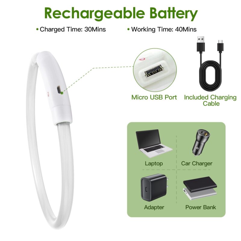 USB Rechargeable LED Dog Collar – Multi-Color Glow, Adjustable & Waterproof - Image 4