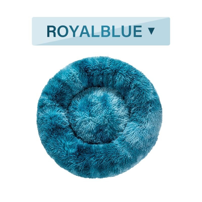 Fluffy Donut Dog Bed – Soft Plush Calming Pet Cushion - Image 3