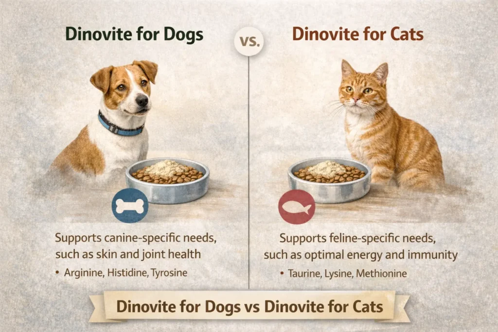 Dinovite for Dogs vs Dinovite for Cats Tail Waves